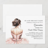 Quinceañera Verjaardag Roze Prinses Kaart (Voorkant / Achterkant)