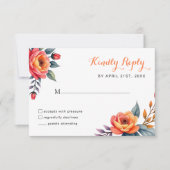 Quinceañera Verjaardag Rustieke Waterverf bloem RSVP Kaartje (Voorkant)