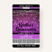 Quinceanera Verjaardag Uitnodigingen, Sweet 16 Uit Badge (Voorkant)