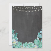 Quinceanera Verjaardagsfeest Chalk Succulenten Uit Kaart (Achterkant)
