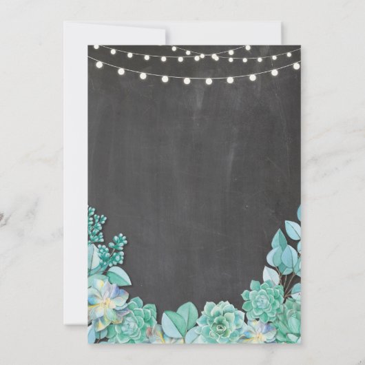 Quinceanera Verjaardagsfeest Chalk Succulenten Uit Kaart (Achterkant)