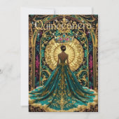Quinceanera Verjaardagsfeest Exotisch Blauwgroen R Kaart (Voorkant)