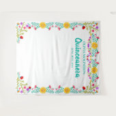 Quinceanera Verjaardagsfeest Foto Achtergrond Bloe Wandkleed (Voorkant (horizontaal))