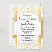 Quinceanera Verjaardagsfeest Gatsby Art Deco Uitno Kaart (Voorkant)