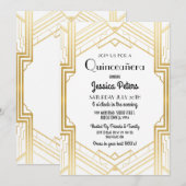 Quinceanera Verjaardagsfeest Gatsby Art Deco Uitno Kaart (Voorkant / Achterkant)