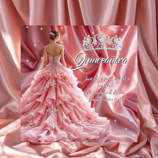  Quinceanera Verjaardagsfeest Roze Tiara Kaart