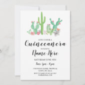 Quinceañera verjaardagsfeestje Cactus Cacti Uitnod Kaart (Voorkant)