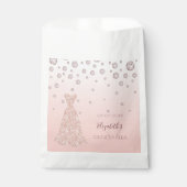 Quinceanera verjaardagsfeestje roos goud roze bedankzakje (Voorkant)