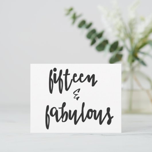 Quinceanera verjaardagskaart 15 jaar & Fabulous Briefkaart (Staand voorkant)