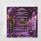 Quinceanera Verjaardagspaleis Paarse jurk Tiara Kaart (Achterkant)