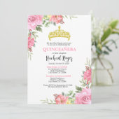Quinceañera Verjaardagsuitnodiging Sjabloon Kaart (Staand voorkant)