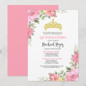 Quinceañera Verjaardagsuitnodiging Sjabloon Kaart (Voorkant / Achterkant)