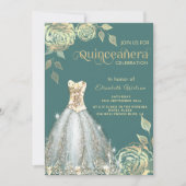 Quinceañera verkleint goudsequenties met goudkleur kaart (Voorkant)