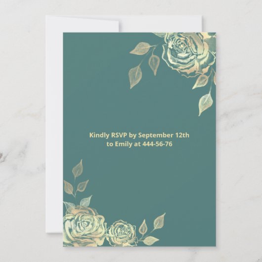 Quinceañera verkleint goudsequenties met goudkleur kaart (Achterkant)