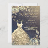 Quinceañera verkleint goudsequenties met goudkleur kaart (Voorkant)