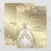 Quinceañera verkleint goudsequenties met goudkleur kaart (Voorkant / Achterkant)