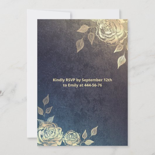 Quinceañera verkleint goudsequenties met goudkleur kaart (Achterkant)