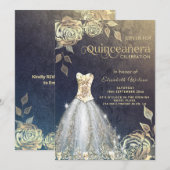 Quinceañera verkleint goudsequenties met goudkleur kaart (Voorkant / Achterkant)