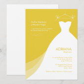 Quinceañera Vestido amarillo Invitaciones Kaart (Voorkant / Achterkant)