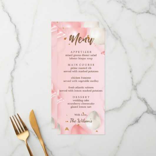 Quinceañera Viering Bewerkbaar Menu (Voorkant / Achterkant in situ)