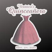 Quinceañera viering rode jurk decoratie sticker