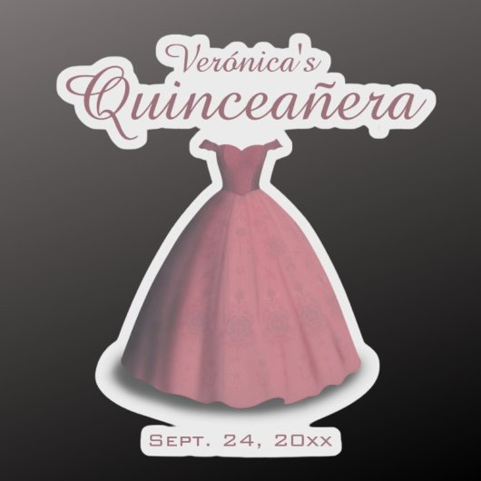 Quinceañera viering rode jurk decoratie sticker