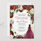 Quinceanera-viering van de Bourgognige florale afr Kaart (Voorkant)