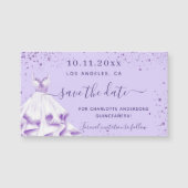 Quinceanera violet jurk redt de datummagneet (Voorkant)