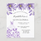 Quinceanera violet wit kledingbudget flyer (Voorkant)