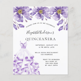 Quinceanera violet wit kledingbudget flyer