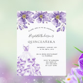 Quinceanera violet wit kleed florelegant briefkaart