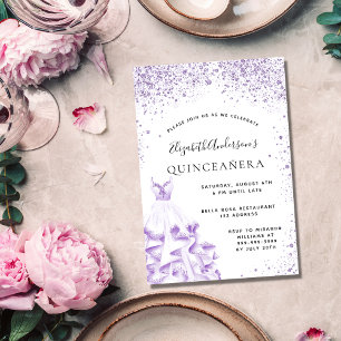 Quinceanera violet witte jurk kaart