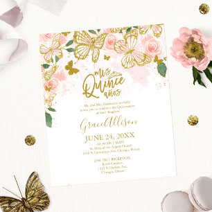 Quinceanera Vlinder Budget Uitnodiging Nederlands