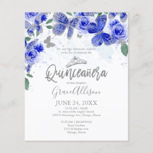 Quinceanera Vlinder Budget Uitnodiging Tweetalig
