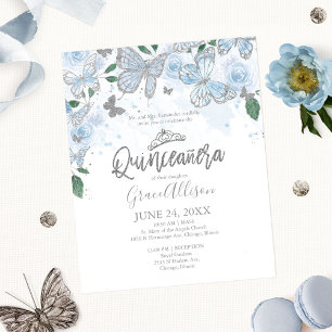 Quinceanera Vlinder Budget Uitnodiging Tweetalig