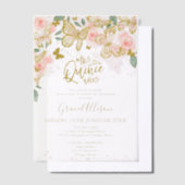 Quinceanera vlinder uitnodiging Spaanse tekst (Offset)