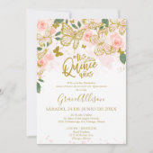 Quinceanera vlinder uitnodiging Spaanse tekst (Voorkant)