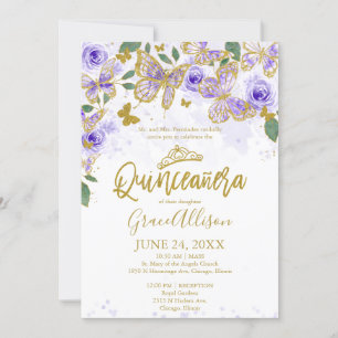 Quinceanera Vlinder Uitnodiging Tweetalig