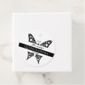 Quinceanera Vlinder Zwart-wit Bedankjes Labels (In situ)