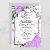 Quinceanera Vlinders Lavendel Jurk Spaans Kaart (Voorkant / Achterkant)