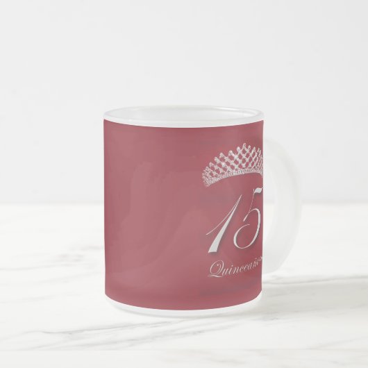 Quinceañera voor de 15e verjaardag matglas koffiemok (Voorkant rechts)