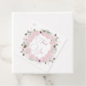 Quinceanera Waterverf Blush Roze Bloemen Bedankjes Labels (In situ)