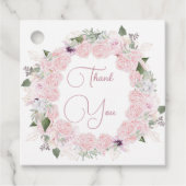 Quinceanera Waterverf Blush Roze Bloemen Bedankjes Labels (Voorkant)