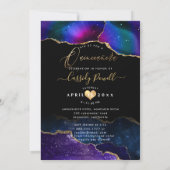 Quinceanera, Waterverf Galaxy Agate Faux Gold Inv Kaart (Achterkant)