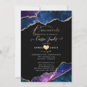 Quinceanera, Waterverf Galaxy Agate Faux Gold Kaart (Achterkant)