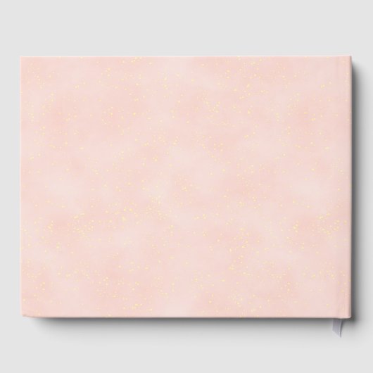 Quinceanera Waterverf Jurk Blush Roze Goud Naam Gastenboek (Achterkant)