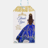 Quinceañera Waterverf Royal Blue Hartelijk dank Cadeaulabel (Achterkant)
