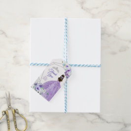 Quinceañera Waterverf Silver en Paars Dank u wel Cadeaulabel