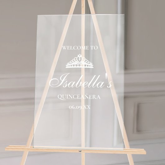 Quinceanera Welcome Frosted Acryl Bord