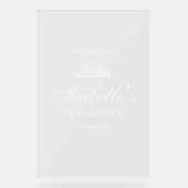 Quinceanera Welkom Acryl Bord (Voorkant)